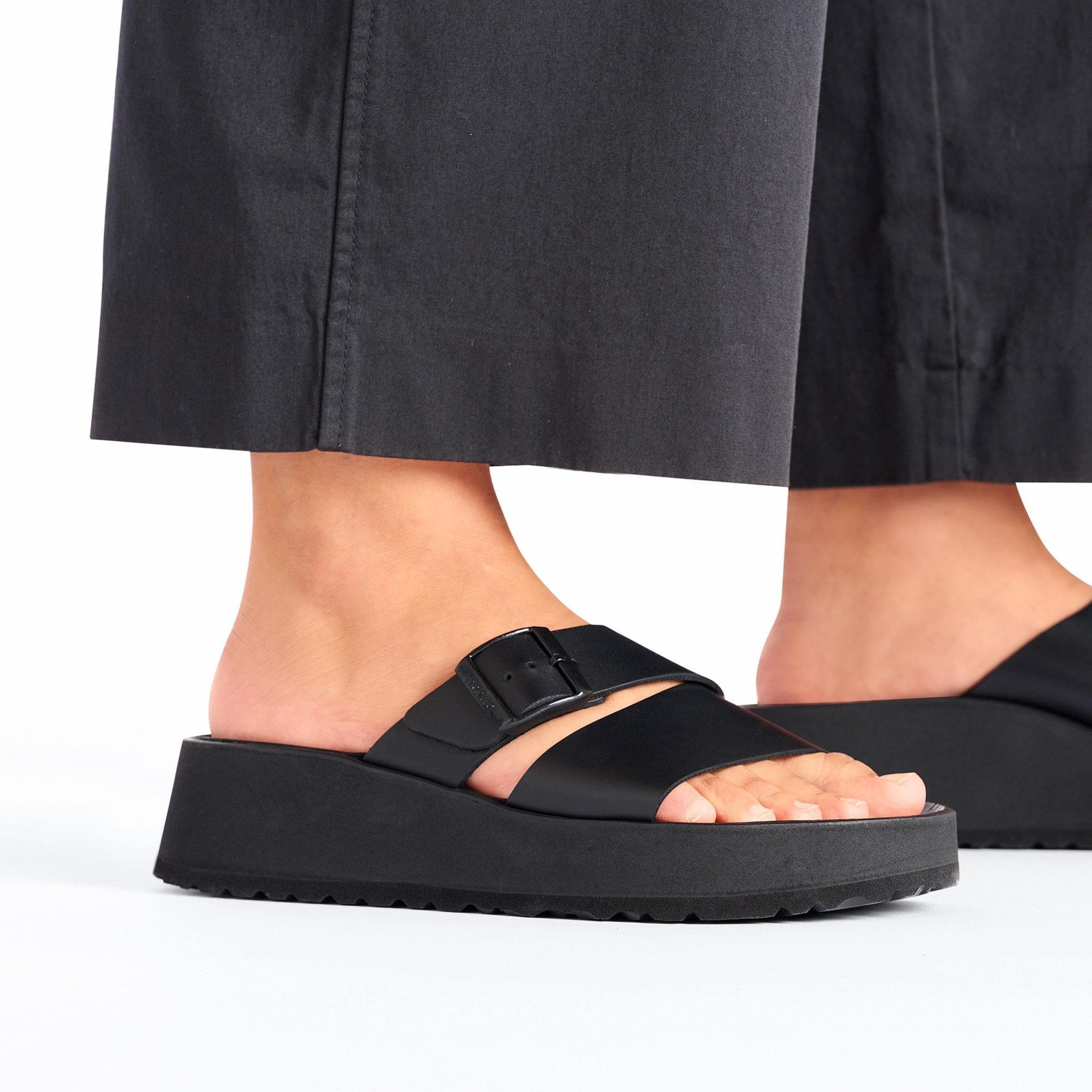 Almina Exquisite Platform Wedge Black Smooth Leather - Image 6