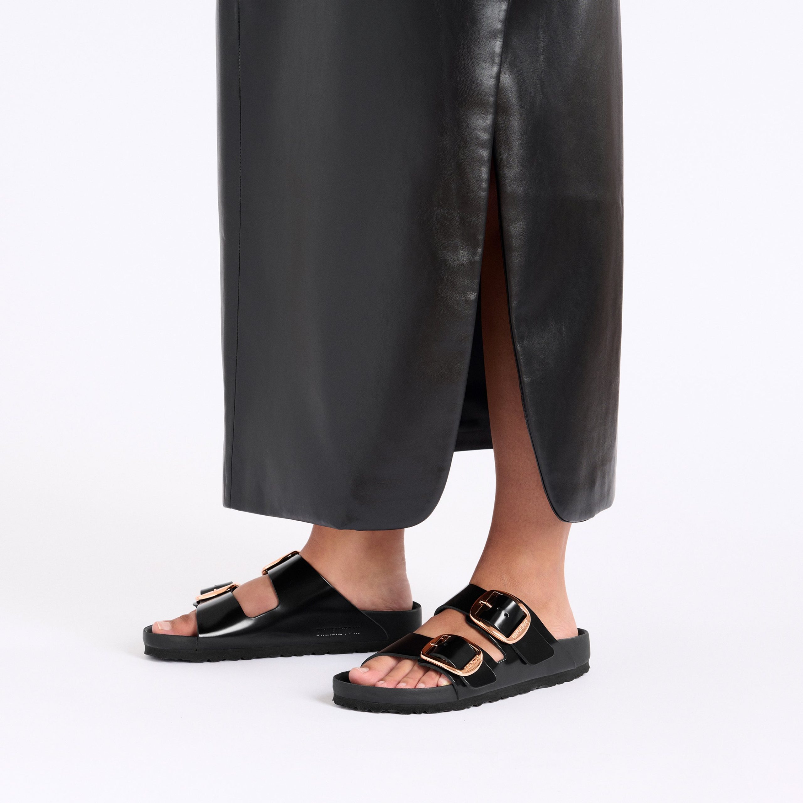 Arizona Big Buckle Exquisite High Shine Black Natural Leather Patent - Image 4