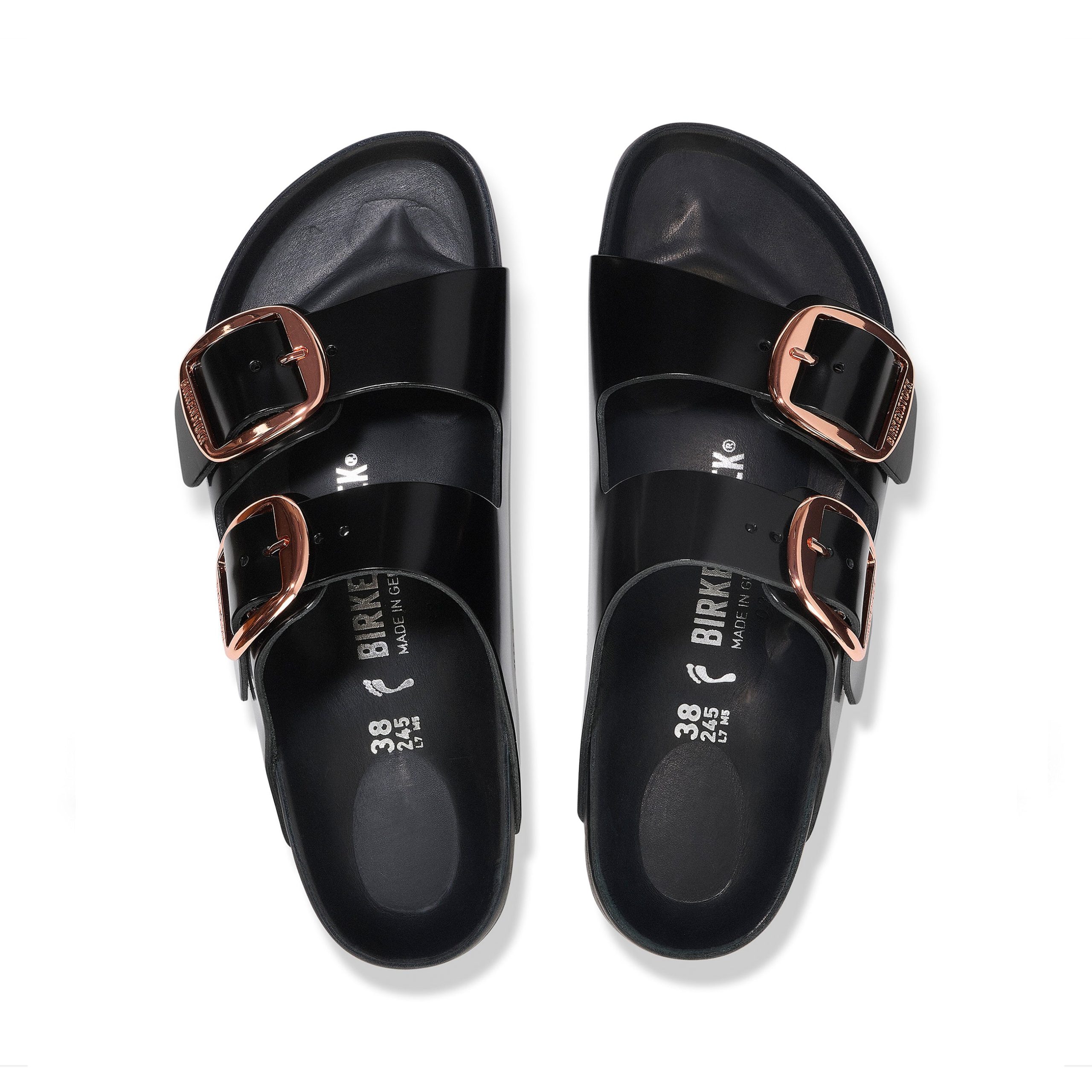 Arizona Big Buckle Exquisite High Shine Black Natural Leather Patent - Image 3