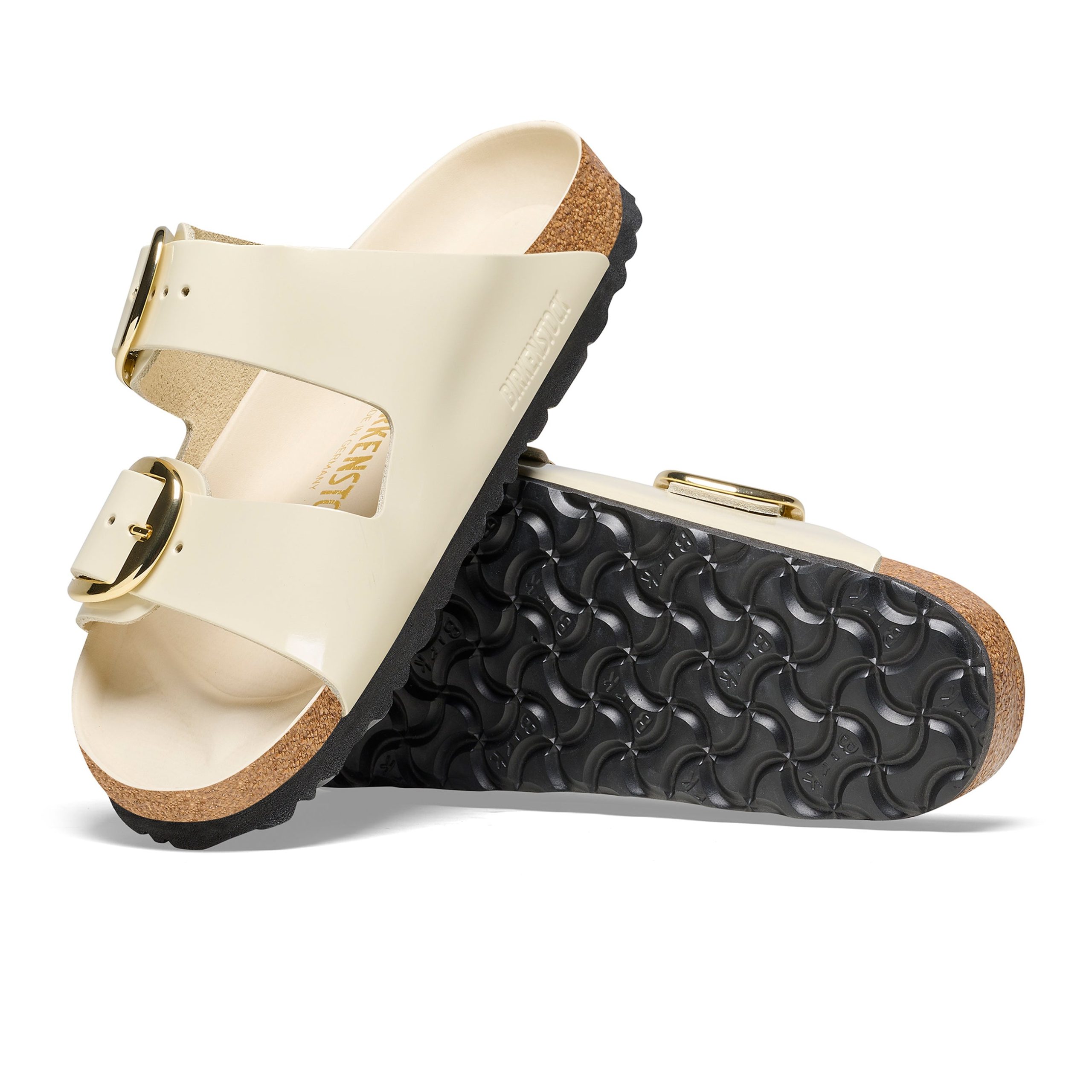 Arizona Big Buckle High Shine Ecru Natural Leather Patent - Image 4