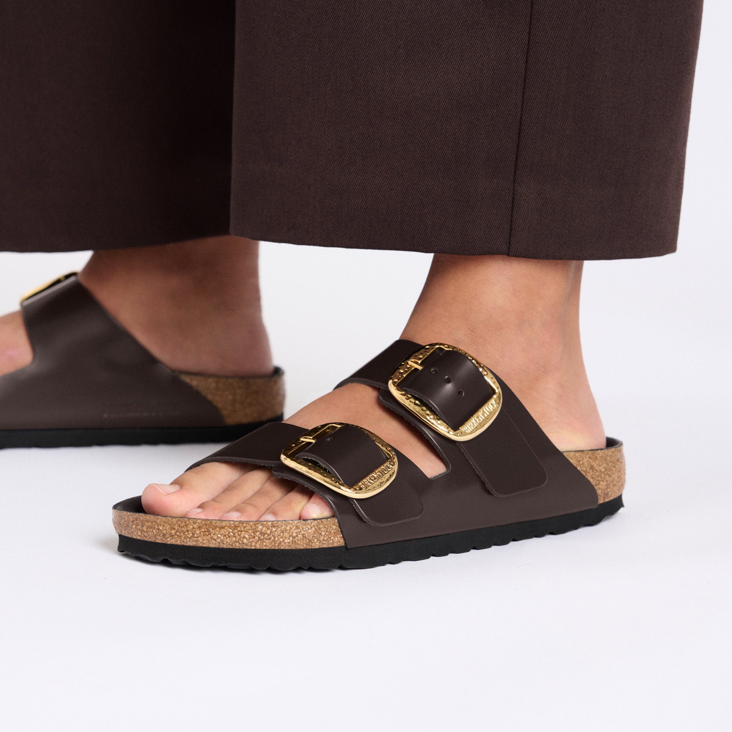 Arizona Hammered Big Buckle High Shine Espresso Natural Leather Patent - Image 5
