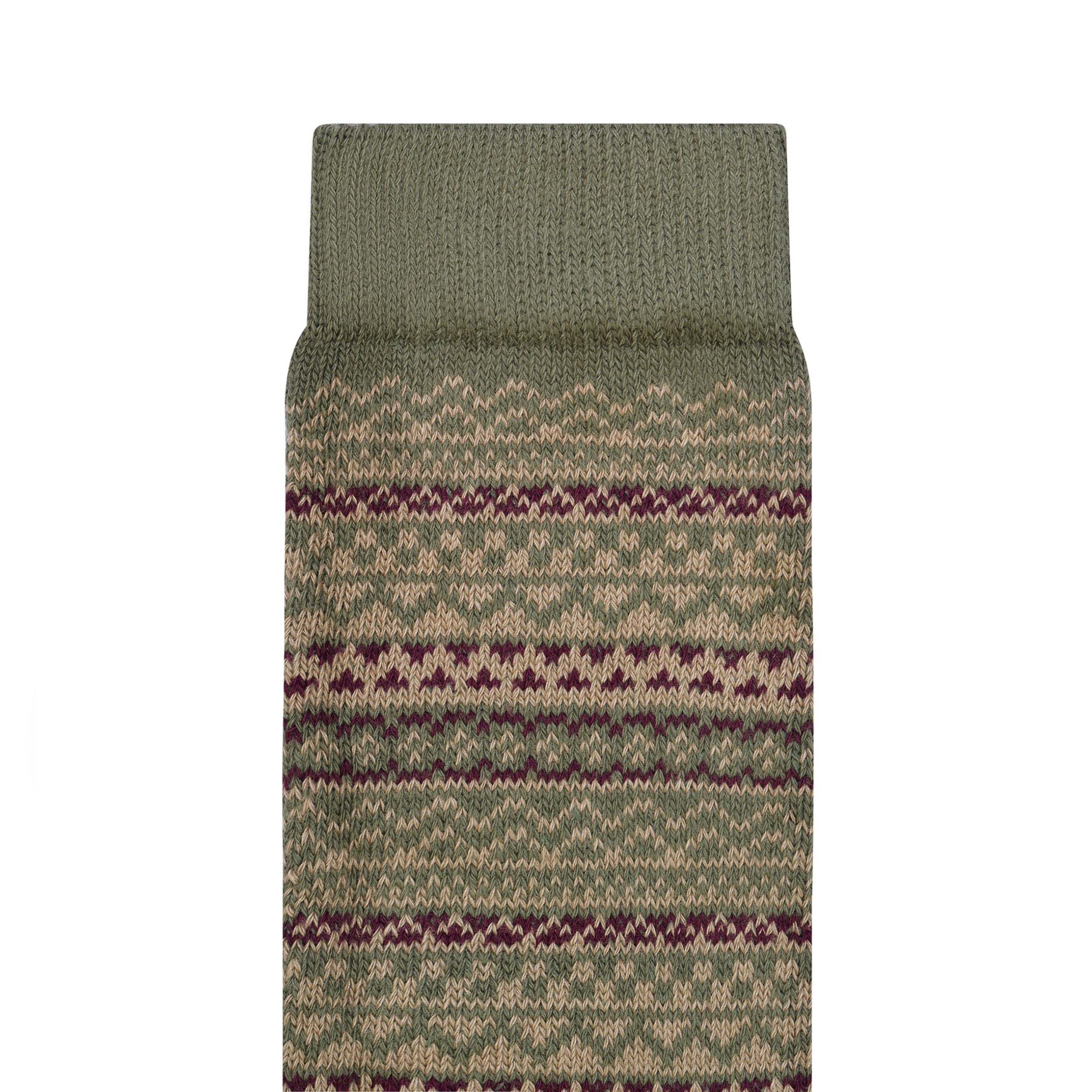 Cotton Pattern Socks Thyme/Taupe/Zinfandel - Image 2