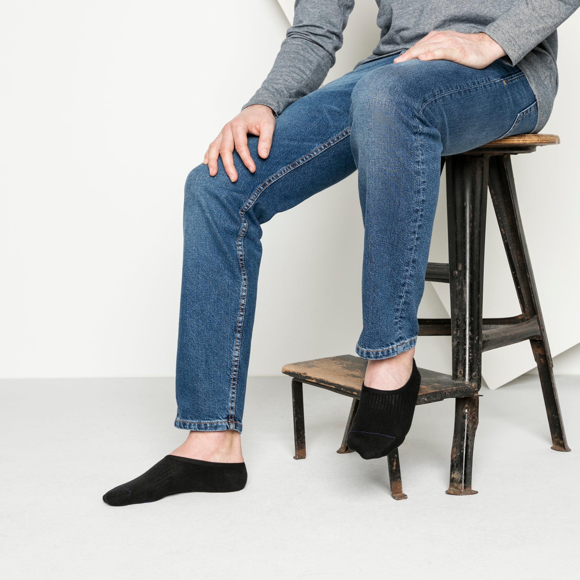 Cotton Sole Invisible Sock Black - Image 3