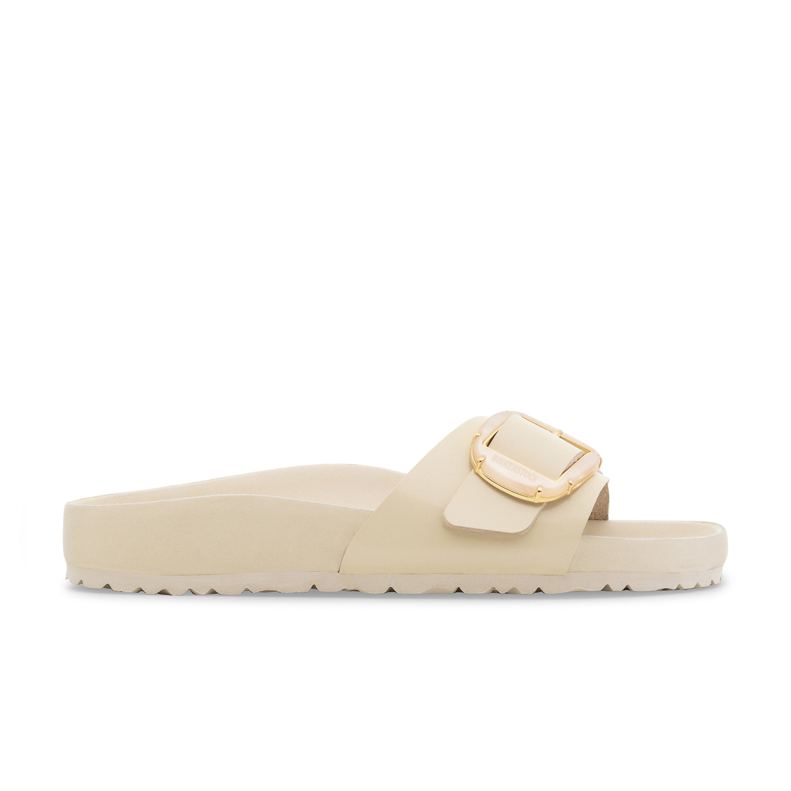 Madrid Pearl Big Buckle High Shine Ecru Natural Leather Patent - Image 2