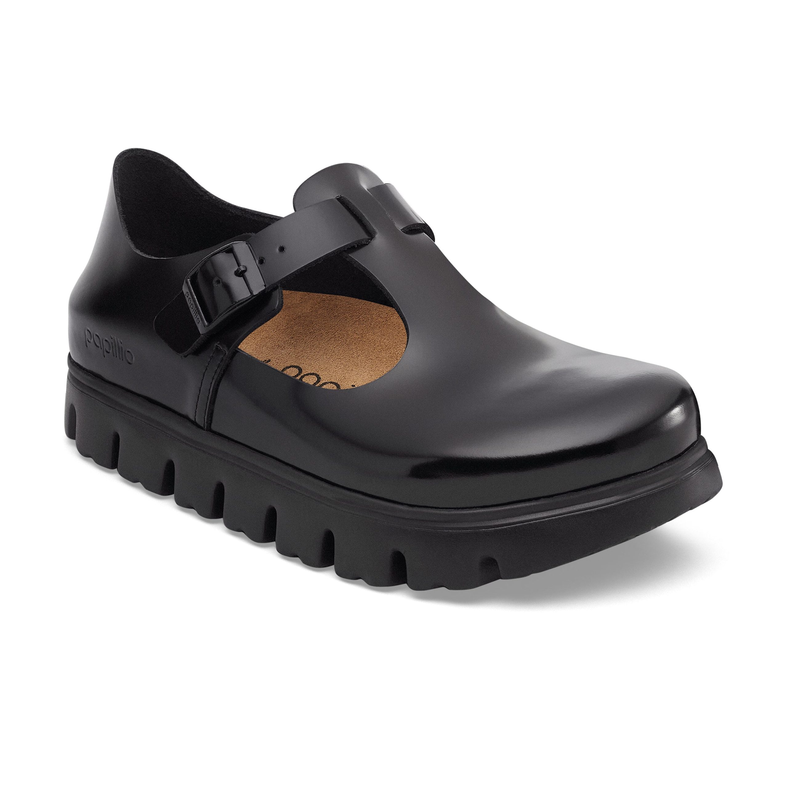 Paris Chunky Black Smooth Leather