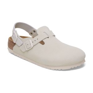 Tokio Antique White Suede Leather